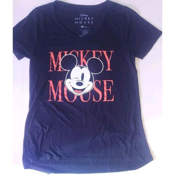 Disney Mickey Mouse T-Shirt‎ Womens Size Large Black - Picture 1 of 3